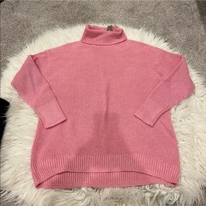 J. Crew Pink Turtleneck Sweater